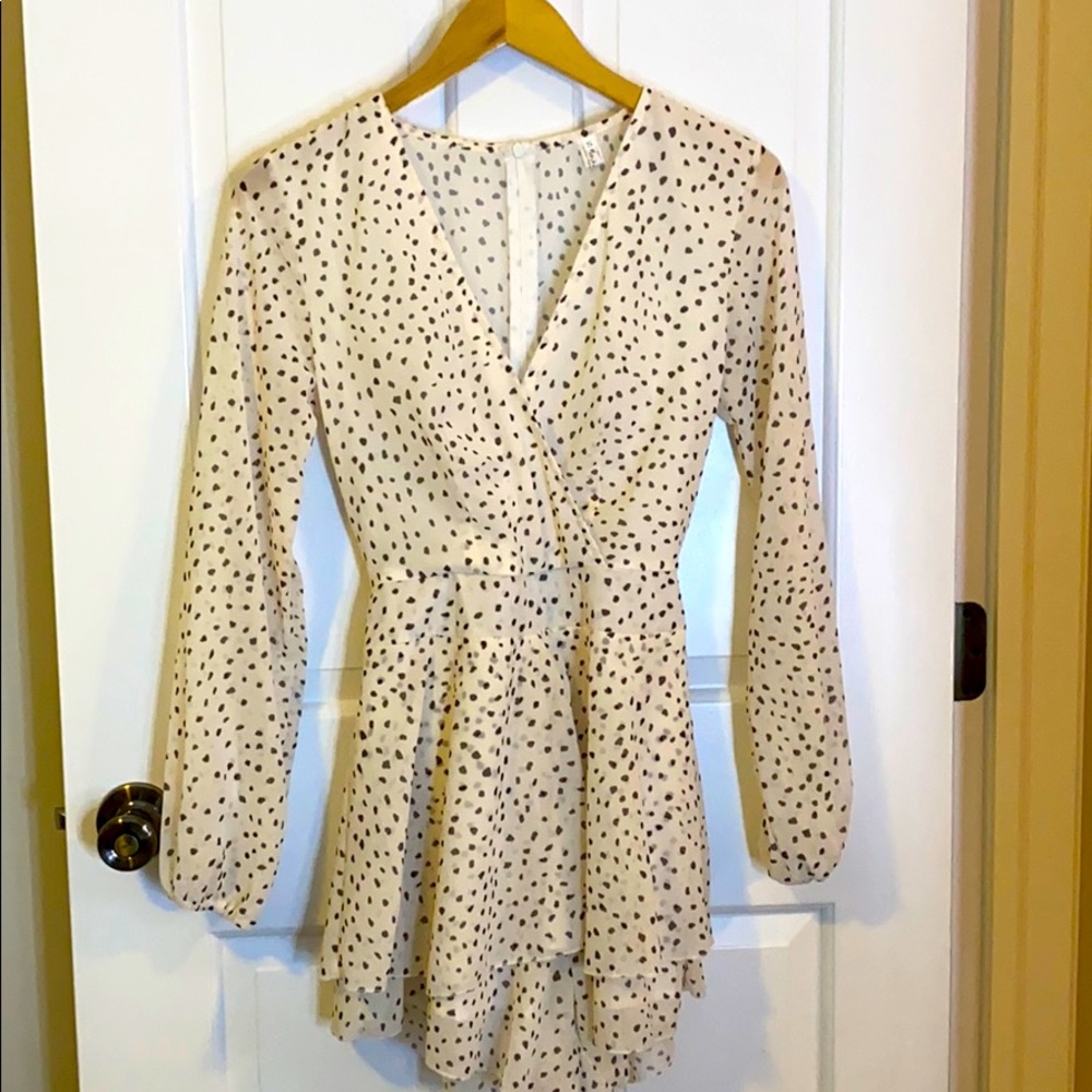 White polkadot romper